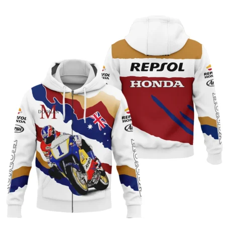 Mick Doohan Repsol Honda Exclusive Logo Zipper Hoodie QTMT090625A2-ZHD