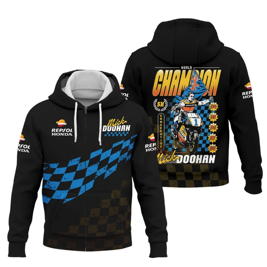 Mick Doohan Repsol Honda Exclusive Logo Zipper Hoodie QTMT090625A3-ZHD
