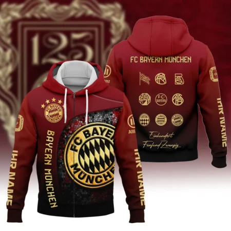 125 Anniversary FC Bayern München Exclusive Logo Zipper Hoodie QTVA0705FCB02-ZHD