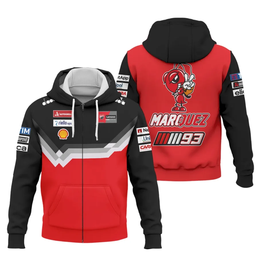 Marc Márquez Ducati Lenovo Team  Exclusive Logo Zipper Hoodie QTVAGP110625A14DUC-ZHD