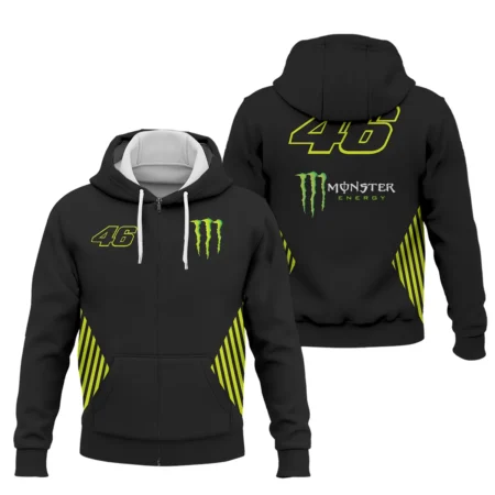VR46 Racing Team Exclusive Logo Zipper Hoodie QTVAGP120625A17VR46-ZHD