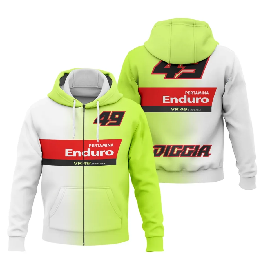 VR46 Racing Team Exclusive Logo Zipper Hoodie QTVAGP130625A22VR46-ZHD