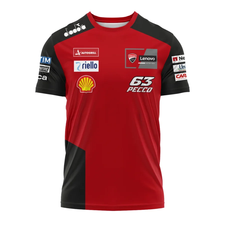 Francesco Bagnaia Ducati Lenovo Team Exclusive Logo T-shirt QTMTGP150525A3-TS - Image 2