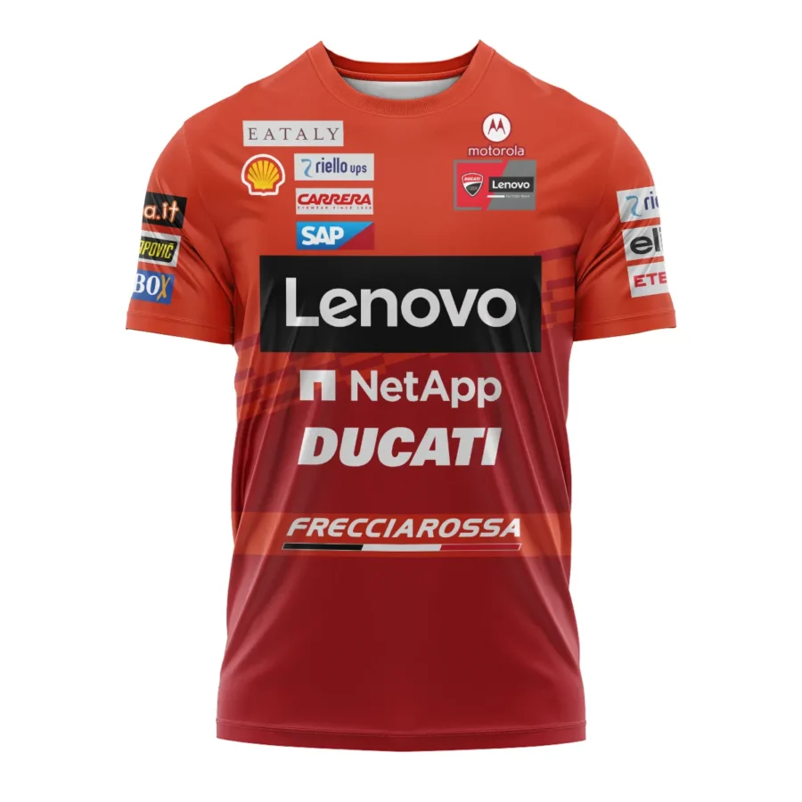 Francesco Bagnaia Ducati Lenovo Team Exclusive Logo T-shirt QTVAGP060625A5DUC-TS - Image 2