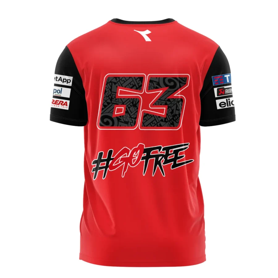 Francesco Bagnaia Ducati Lenovo Team Exclusive Logo T-shirt QTVAGP110625A13DUC-TS - Image 3