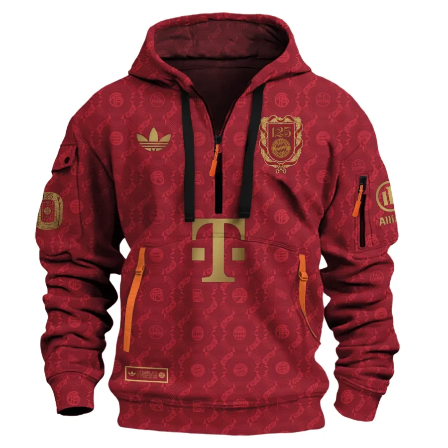 125 Anniversary FC Bayern München Exclusive Logo Hoodie Half Zipper QTFCB060525A1-HDF - Image 2
