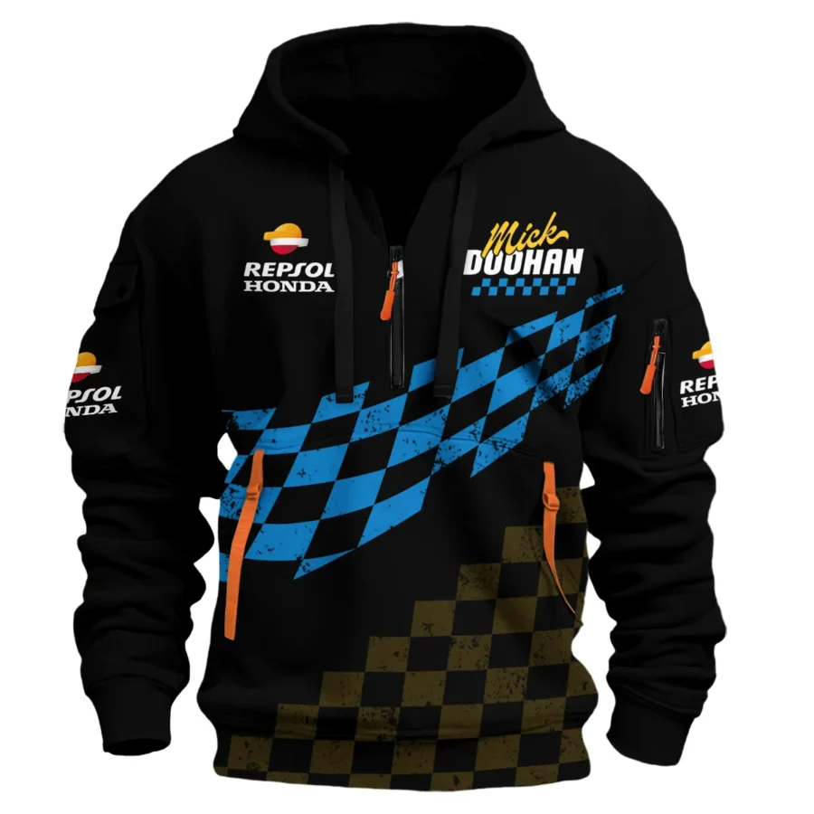 Mick Doohan Repsol Honda Exclusive Logo Hoodie Half Zipper QTMT090625A3-HDF - Image 2
