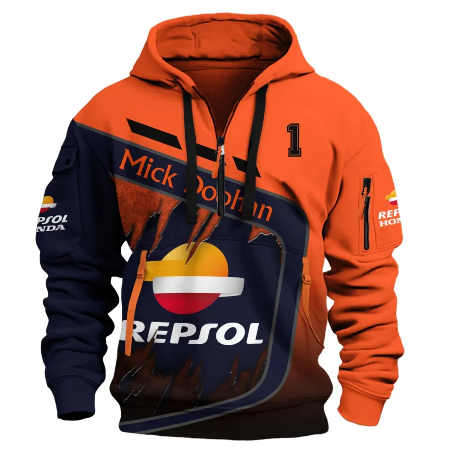 Mick Doohan Repsol Honda Exclusive Logo Hoodie Half Zipper QTMT090625A4-HDF - Image 2