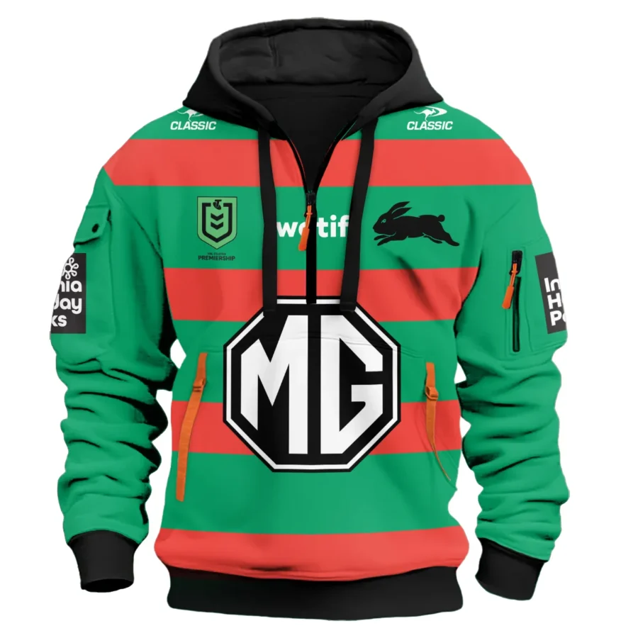 South Sydney Rabbitohs NRL Exclusive Logo Hoodie Half Zipper QTVA050625NRL01SOU-HDF - Image 2