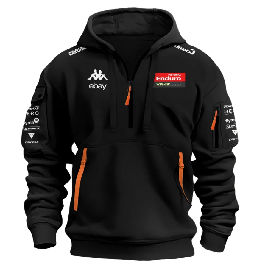 VR46 Racing Team Exclusive Logo Hoodie Half Zipper QTVAGP120625A15VR46-HDF - Image 2