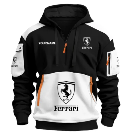 Ferrari Car Exclusive Logo Hoodie Half Zipper QTCAR180605A2FER
