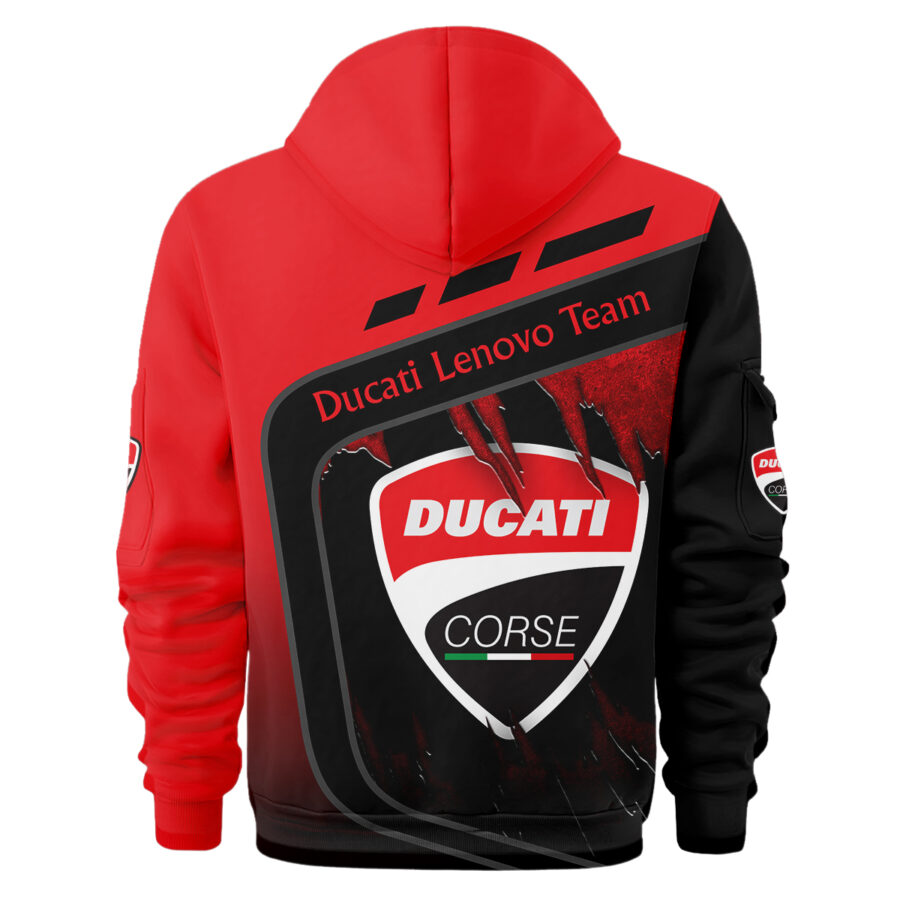 Ducati Lenovo Team Exclusive Logo Hoodie Half Zipper QTVAGP060625A8DUC-HDF - Image 3