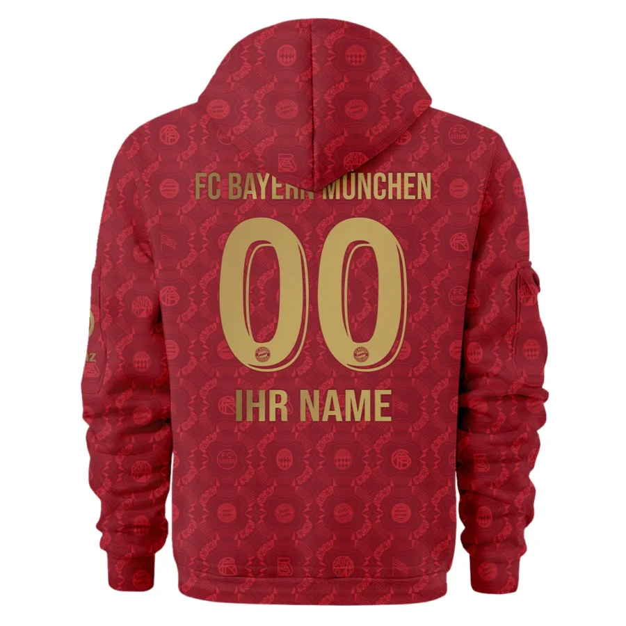 125 Anniversary FC Bayern München Exclusive Logo Hoodie Half Zipper QTFCB030525A1-HDF - Image 3