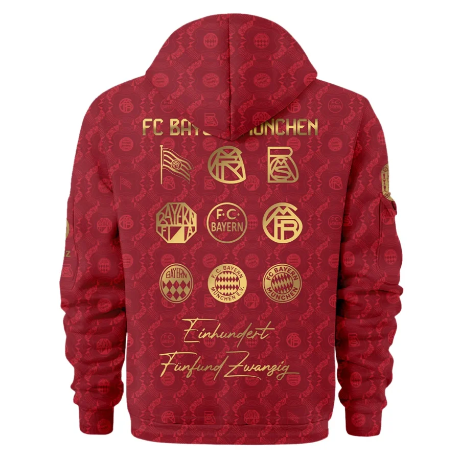 125 Anniversary FC Bayern München Exclusive Logo Hoodie Half Zipper QTFCB060525A1-HDF - Image 3