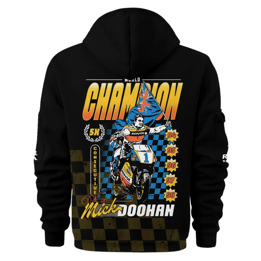 Mick Doohan Repsol Honda Exclusive Logo Hoodie Half Zipper QTMT090625A3-HDF - Image 3