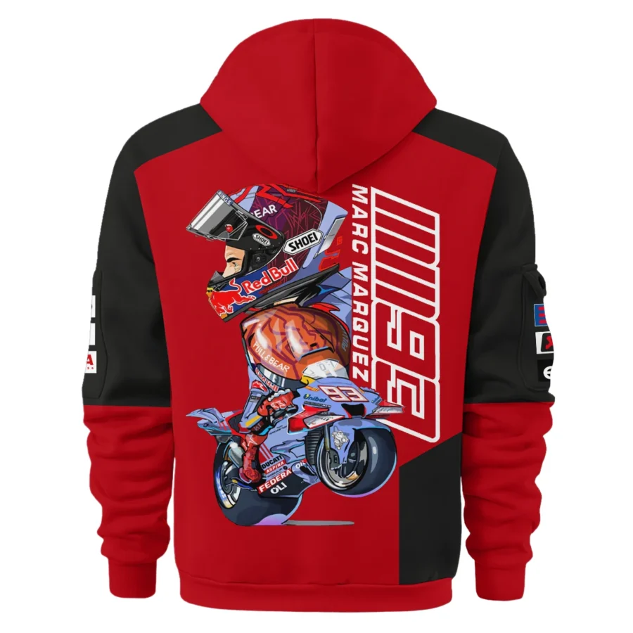 Marc Márquez Ducati Lenovo Team Exclusive Logo Hoodie Half Zipper QTMTGP150525A2-HDF - Image 3