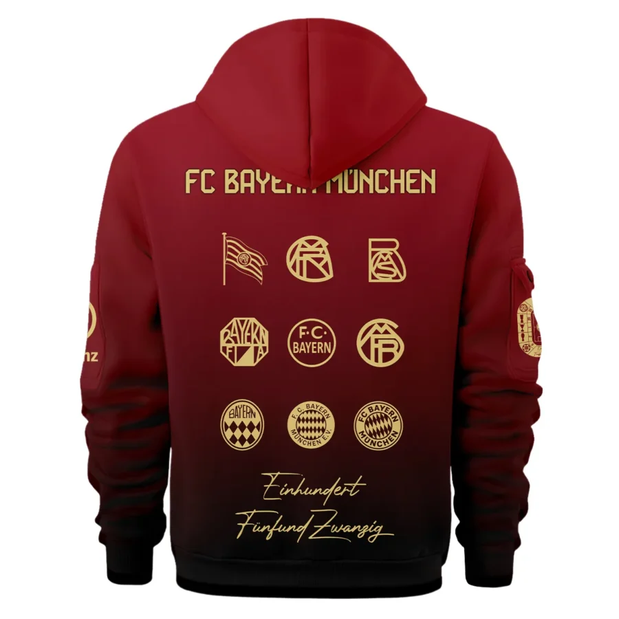 125 Anniversary FC Bayern München Exclusive Logo Hoodie Half Zipper QTVA0705FCB02-HDF - Image 3