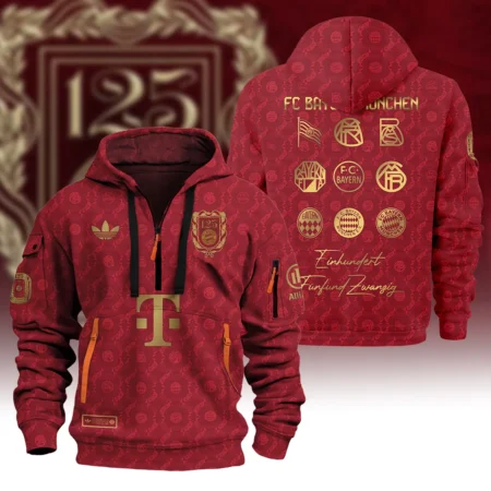 125 Anniversary FC Bayern München Exclusive Logo Hoodie Half Zipper QTFCB060525A1-HDF