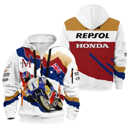 Mick Doohan Repsol Honda Exclusive Logo Hoodie Half Zipper QTMT090625A2-HDF