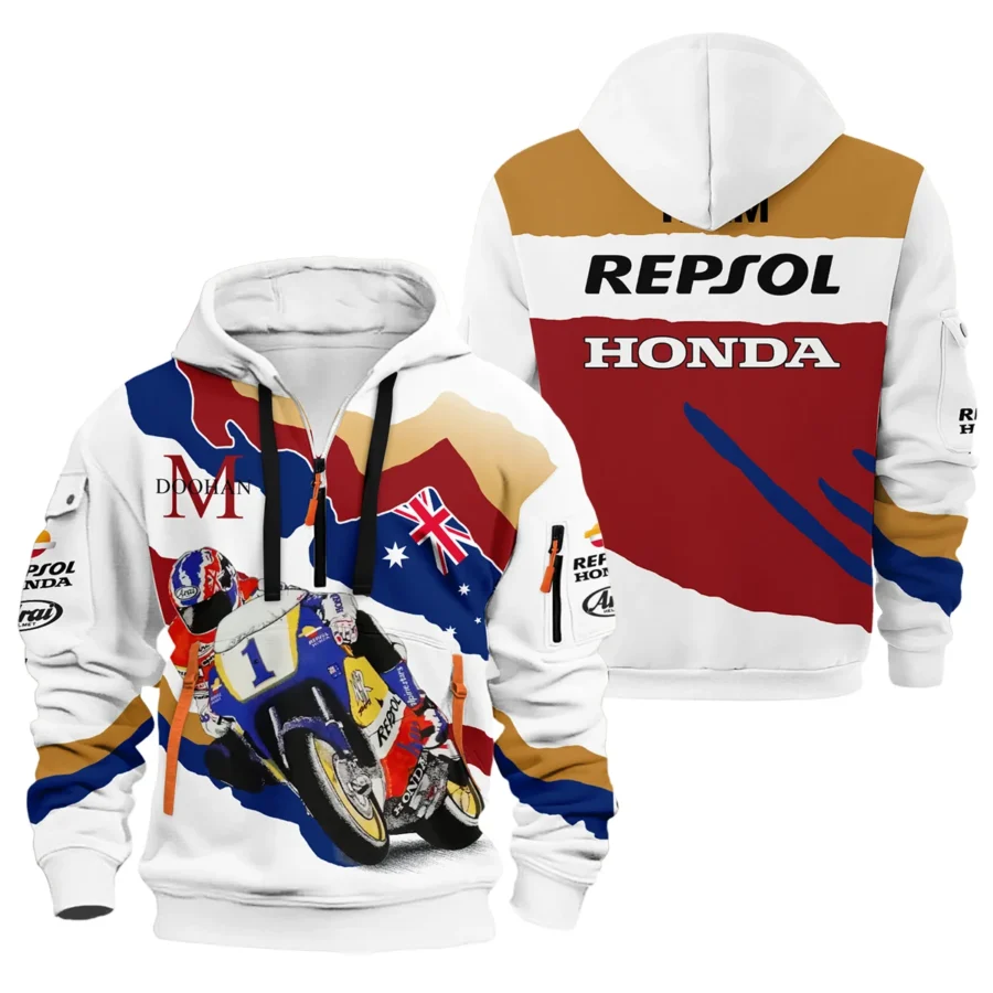 Mick Doohan Repsol Honda Exclusive Logo Hoodie Half Zipper QTMT090625A2-HDF