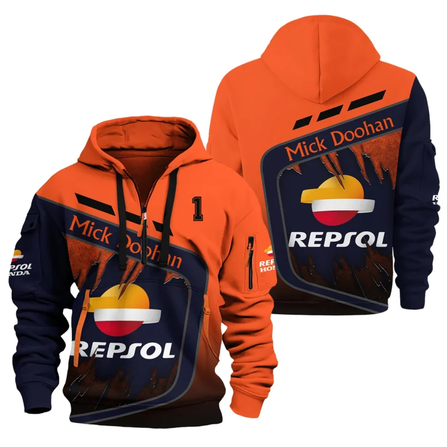 Mick Doohan Repsol Honda Exclusive Logo Hoodie Half Zipper QTMT090625A4-HDF