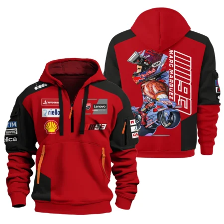 Marc Márquez Ducati Lenovo Team Exclusive Logo Hoodie Half Zipper QTMTGP150525A2-HDF
