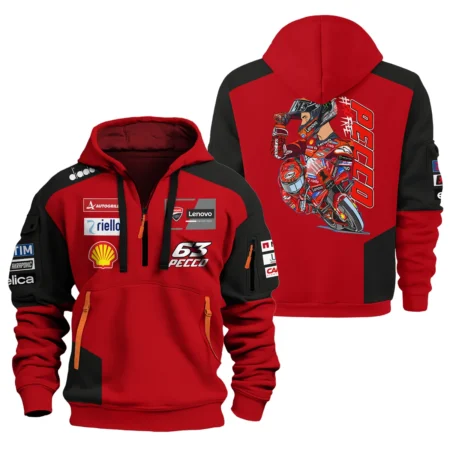 Francesco Bagnaia Ducati Lenovo Team Exclusive Logo Hoodie Half Zipper QTMTGP150525A3-HDF