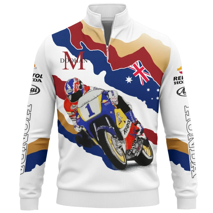 Mick Doohan Repsol Honda Exclusive Logo Quarter-Zip Sweatshirt QTMT090625A2-QTZ - Image 2