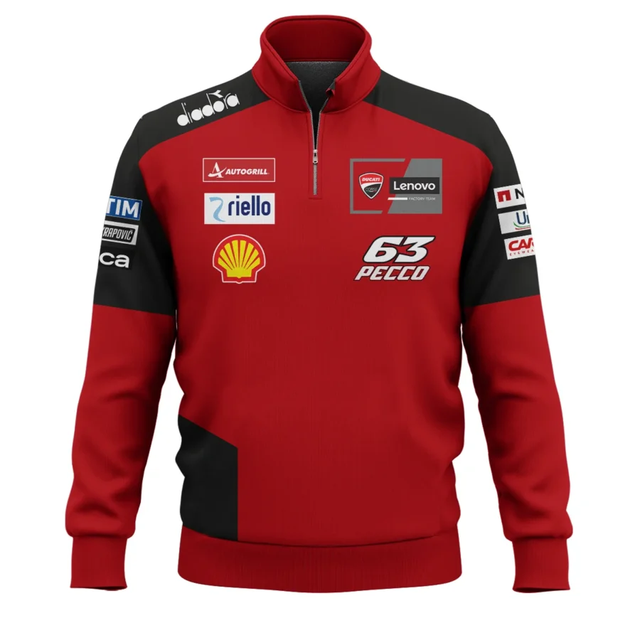 Francesco Bagnaia Ducati Lenovo Team Exclusive Logo Quarter-Zip Sweatshirt QTMTGP150525A3-QTZ - Image 2