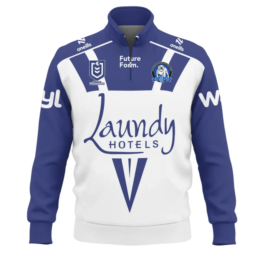 Canterbury-Bankstown Bulldogs NRL Exclusive Logo Quarter-Zip Sweatshirt QTVA050625NRL01CBY-QTZ - Image 2