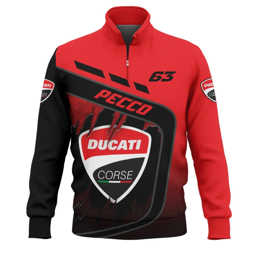 Francesco Bagnaia Ducati Lenovo Team Exclusive Logo Quarter-Zip Sweatshirt QTVAGP060625A7DUC-QTZ - Image 2