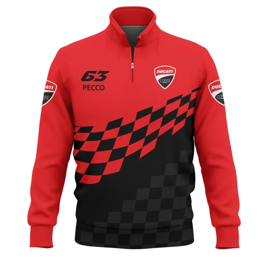 Francesco Bagnaia Ducati Lenovo Team Exclusive Logo Quarter-Zip Sweatshirt QTVAGP100625A9DUC-QTZ - Image 2