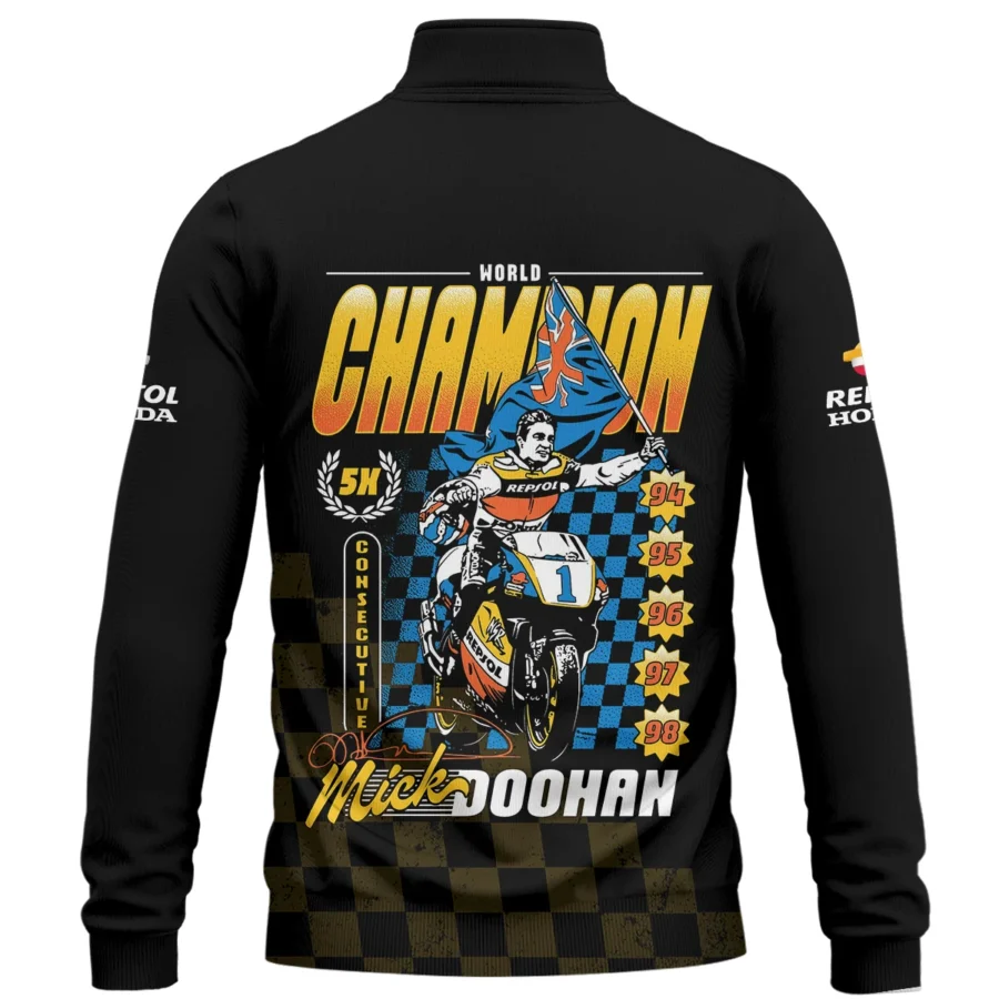 Mick Doohan Repsol Honda Exclusive Logo Quarter-Zip Sweatshirt QTMT090625A3-QTZ - Image 3
