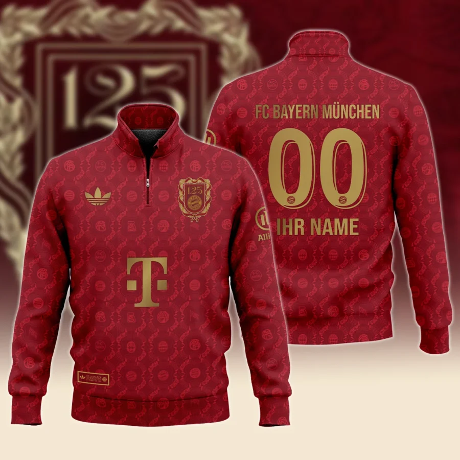 125 Anniversary FC Bayern München Exclusive Logo Quarter-Zip Sweatshirt QTFCB030525A1-QTZ