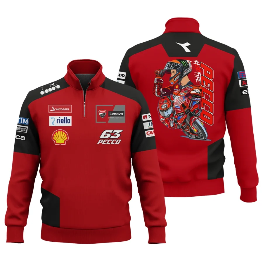 Francesco Bagnaia Ducati Lenovo Team Exclusive Logo Quarter-Zip Sweatshirt QTMTGP150525A3-QTZ