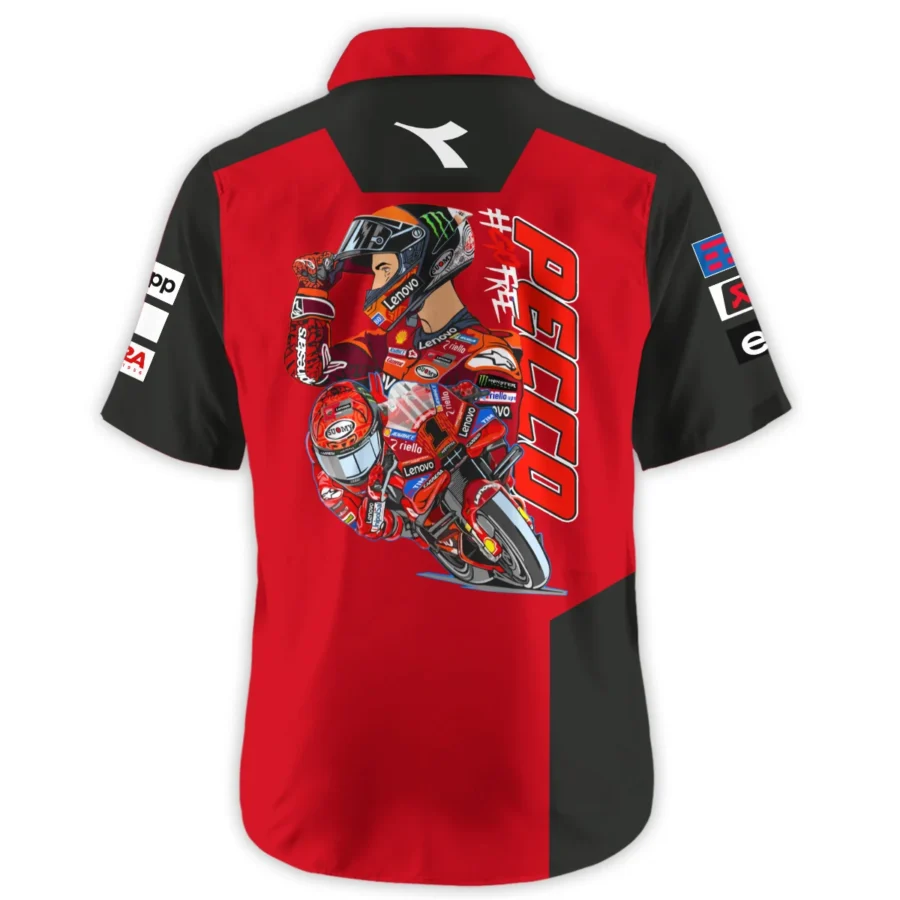 Francesco Bagnaia Ducati Lenovo Team Exclusive Logo Hawaiian Shirt QTMTGP150525A3-HW - Image 3