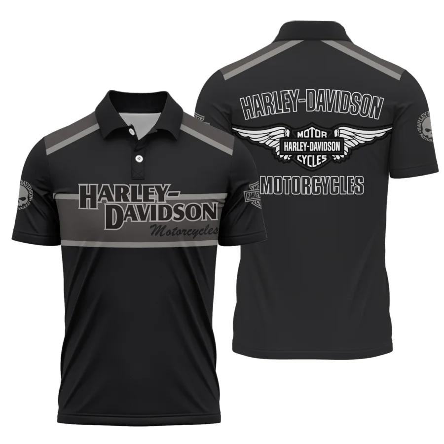 Harley-Davidson Motorcycle Exclusive Logo Polo Shirt QTHD010725A3-PL