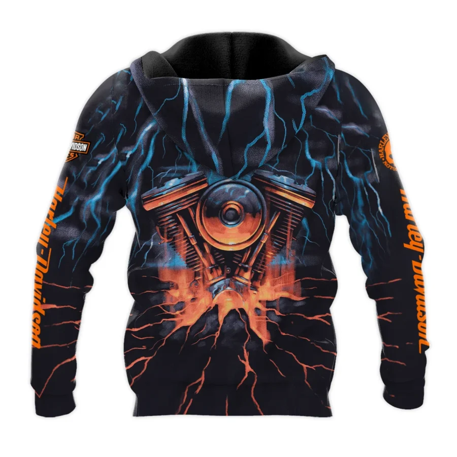 Harley-Davidson Motorcycle Exclusive Logo Zipper Hoodie QTHD020725A1-ZHD - Image 2