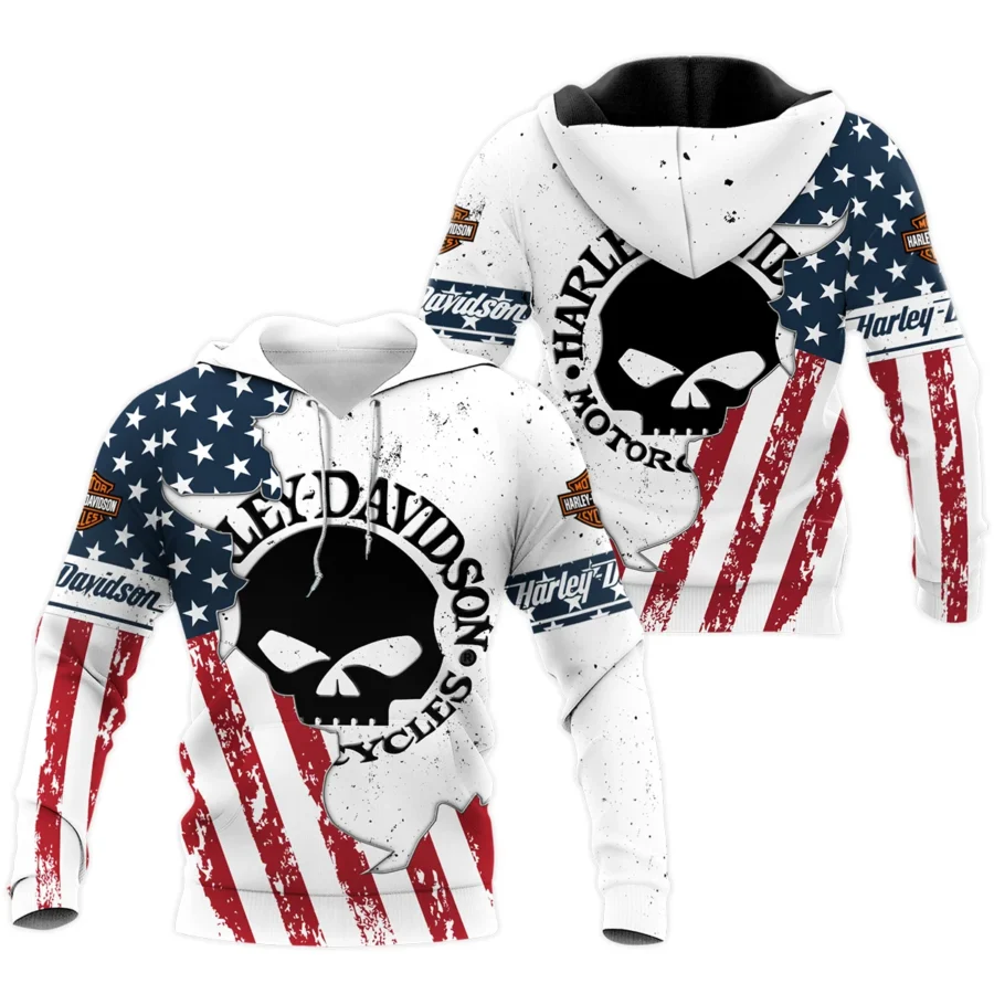 Harley-Davidson Motorcycle Exclusive Logo Hoodie QTHD020725A3-HD - Image 3