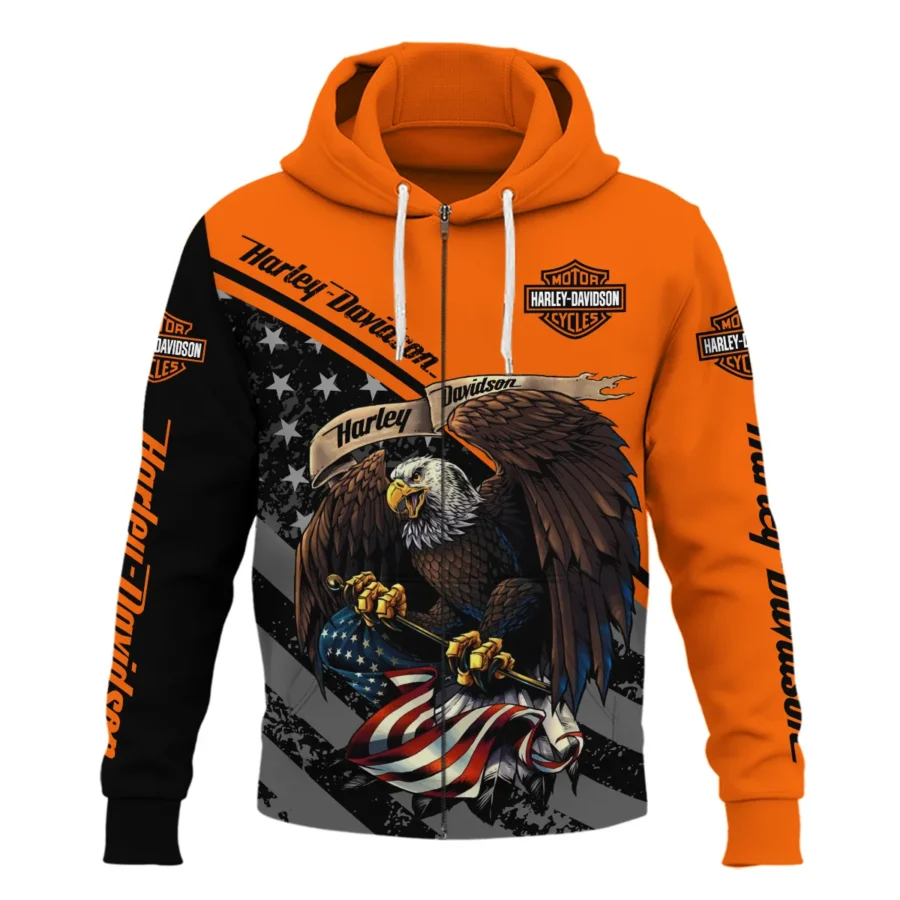 Harley-Davidson Motorcycle Exclusive Logo Zipper Hoodie QTHD010725A2-ZHD - Image 2