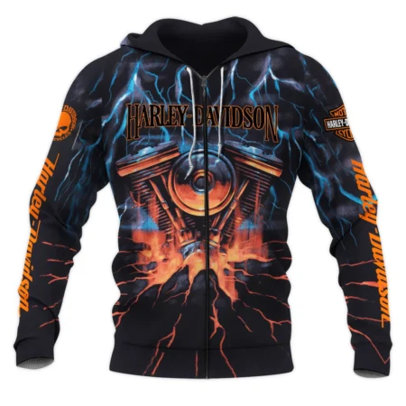 Harley-Davidson Motorcycle Exclusive Logo Zipper Hoodie QTHD020725A1-ZHD