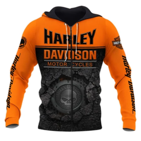 Harley-Davidson Motorcycle Exclusive Logo Zipper Hoodie QTHD020725A2-ZHD