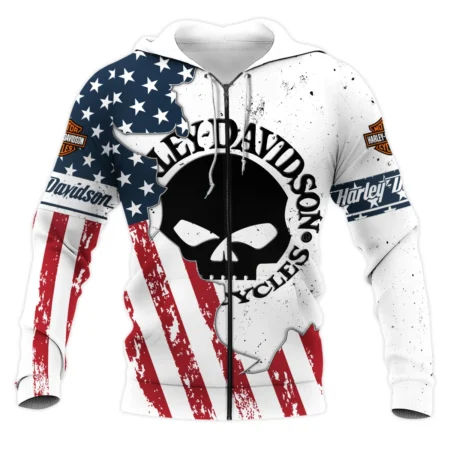 Harley-Davidson Motorcycle Exclusive Logo Zipper Hoodie QTHD020725A3-ZHD