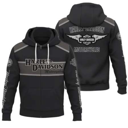 Harley-Davidson Motorcycle Exclusive Logo Zipper Hoodie QTHD010725A3-ZHD