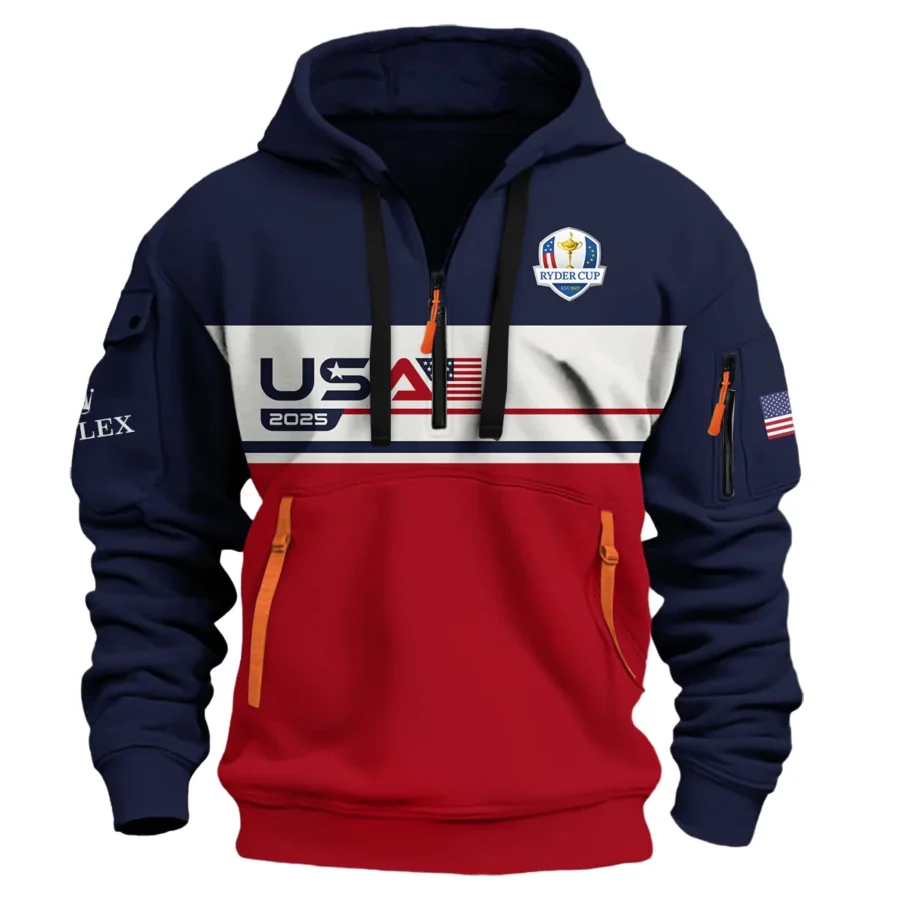 Ryder Cup Exclusive Logo Hoodie Half Zipper QTRD090725A3ROX-HDF - Image 2