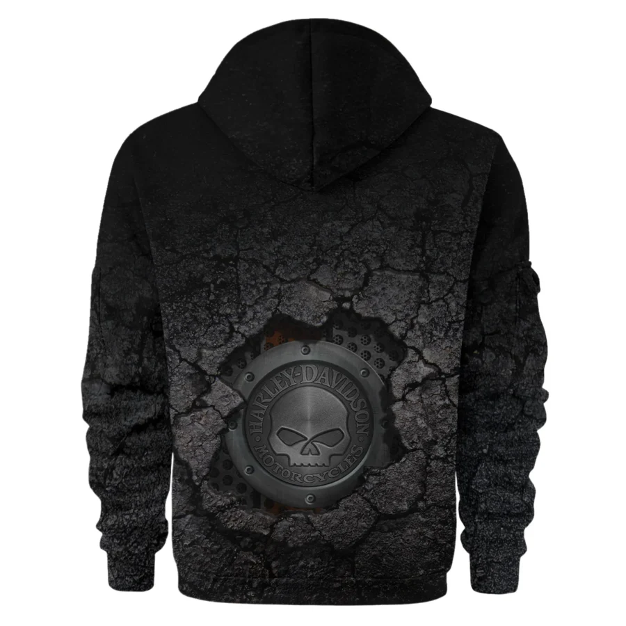 Harley-Davidson Motorcycle Exclusive Logo Hoodie Half Zipper QTHD010725A1-HDF - Image 3