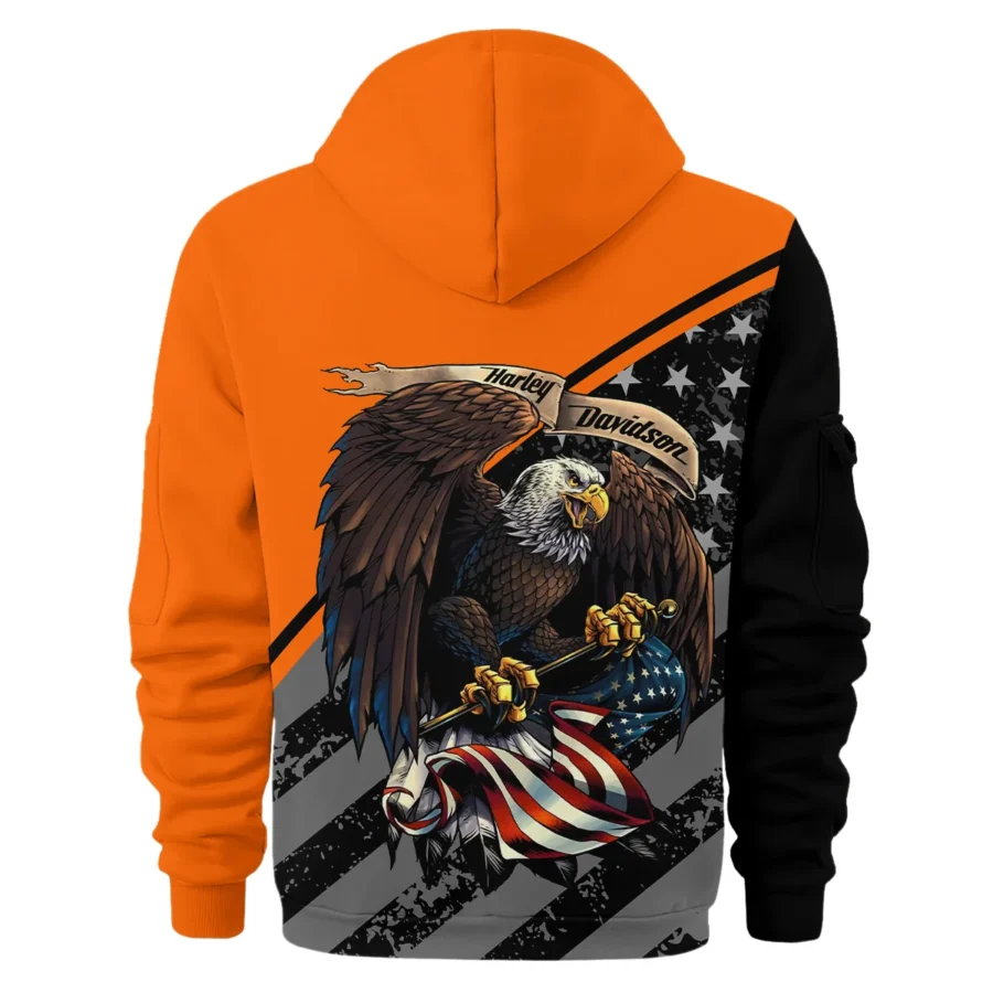 Harley-Davidson Motorcycle Exclusive Logo Hoodie Half Zipper QTHD010725A2-HDF - Image 3