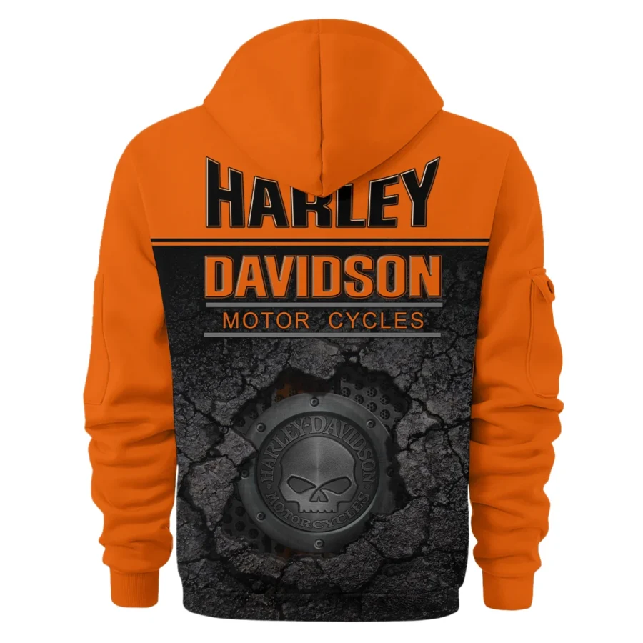 Harley-Davidson Motorcycle Exclusive Logo Hoodie Half Zipper QTHD020725A2-HDF - Image 2