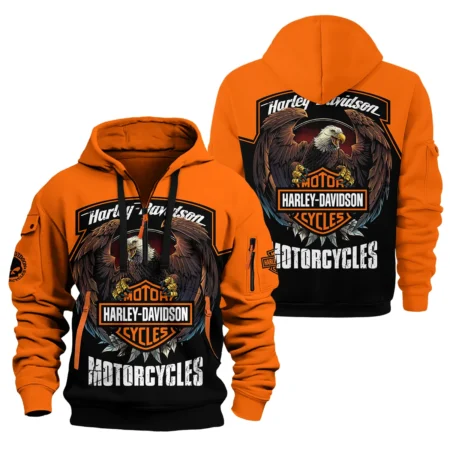 Harley-Davidson Motorcycle Exclusive Logo Hoodie Half Zipper QTHD010725A4-HDF