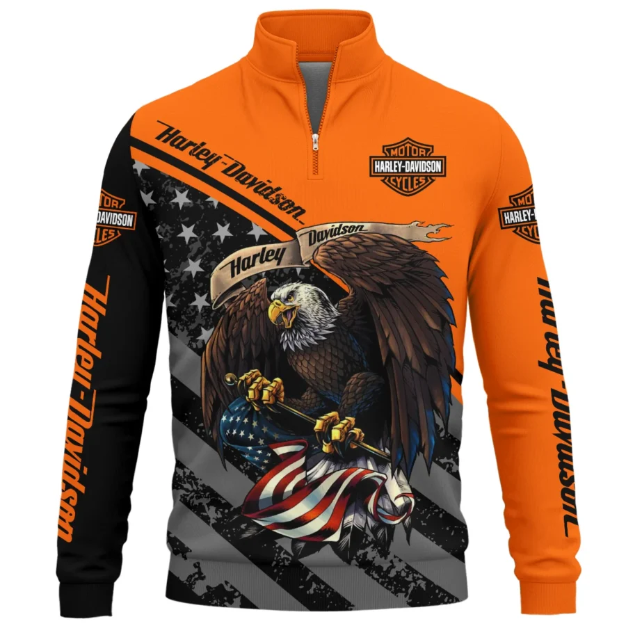 Harley-Davidson Motorcycle Exclusive Logo Quarter-Zip Sweatshirt QTHD010725A2-QTZ - Image 2